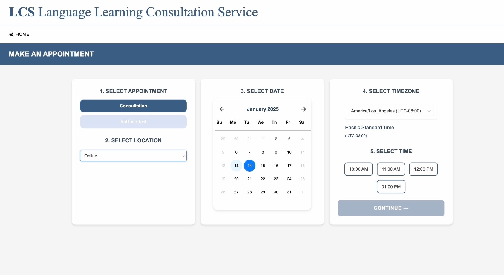 Screenshot of Scheduler WebApp